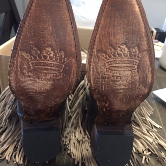 JUNK GYPSY BY LANE SPITFIRE FRINGE BROWN BOOTIE 6 - Picture 5 of 6